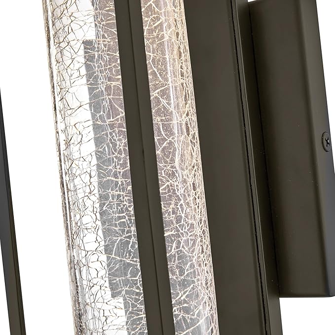 Hinkley Vapor Medium Wall Mount Outdoor Lantern - Modern, 1-Light, Aluminum, Crackle Glass, Bulb Included - Bronze | Lumora