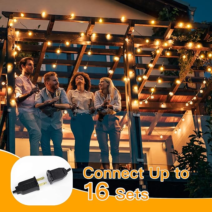 Ollny 50FT Outdoor String Lights, Waterproof Connectable Shatterproof Outside Light with 25 Edison + 2 Spare LED | Lumora