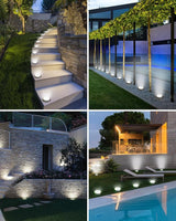 btfarm 16 Pack Solar Lights Outdoor, 8 LED Solar Ground Lights IP65 Waterproof Flat Solar Disc Light, Pathway | Lumora