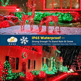 105FT 300 LEDs Red Green Christmas Lights Outdoor Indoor, Christmas Tree Lights Party Decorations, 8 Lighting Modes | Lumora