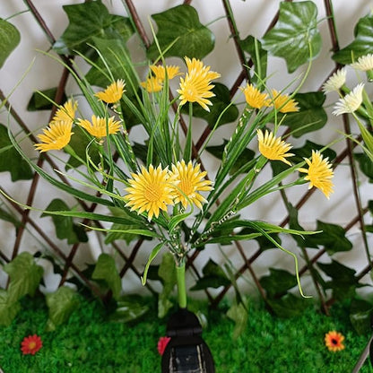 Solar Daisies Flower Stake Lights for Yard Decor, 42 LED Outdoor Waterproof Daisy Shaped Solar Light for Garden Pathway Light Cemetery Grave Porch Walkway 4th of July Decorations