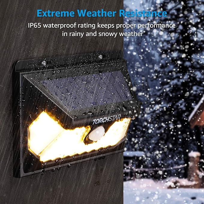 TORCHSTAR 58 LED Solar Powered Security Light, 4 Modes Cordless Motion Sensor Dusk to Dawn - Outdoor Wall Light | Lumora
