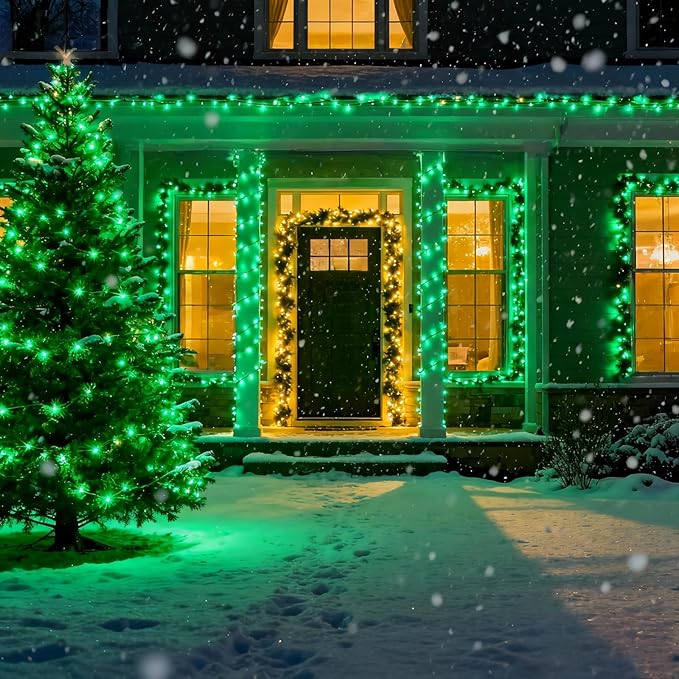 100 LED Green Christmas Lights, UL Certified and Commercial Decorative Lighting String 35 Ft Green Wire, for Indoor | Lumora