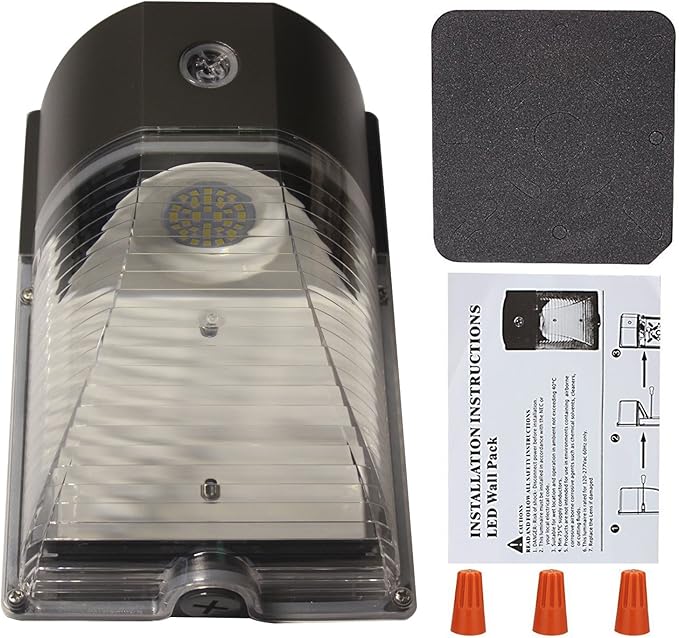 LED Wall Pack Light, 26W (150-250W Equivalent),with Photocell Dusk to Dawn,3000LM 5000k Daylight White,IP65 Outdoor Security Lights,ETL (2 Pack 26 Watt)