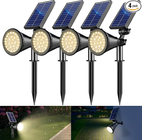 Solar Spotlight Outdoor Waterproof, 36 LED Outdoor Solar Lights with 2200mAh, 2-in-1 Wall or Ground Solar Flood | Lumora