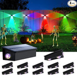 12Pack 3-Side Color Changing Solar Powered Fence Lights Outdoor Decorative LED Waterproof Yard Lamps for Outside | Lumora