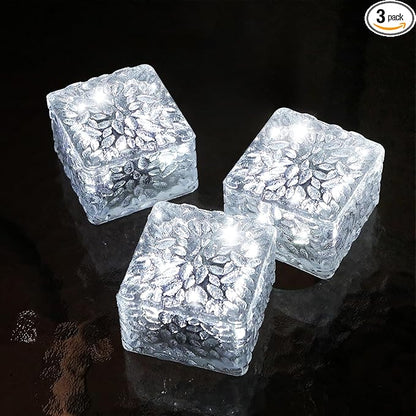 Solar Brick Lights Outdoor Waterproof Patio Brick Lights Garden Decor for Outside 3 Packs for Patio,Yard,Walkway,Pathway Decor