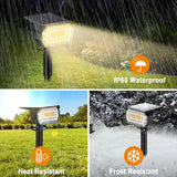 LANSOW Solar Spot Lights Outdoor, [2 Pack/76 LED] 2-in-1 Solar Landscape Spotlights, 3 Modes IP65 Waterproof Dusk | Lumora