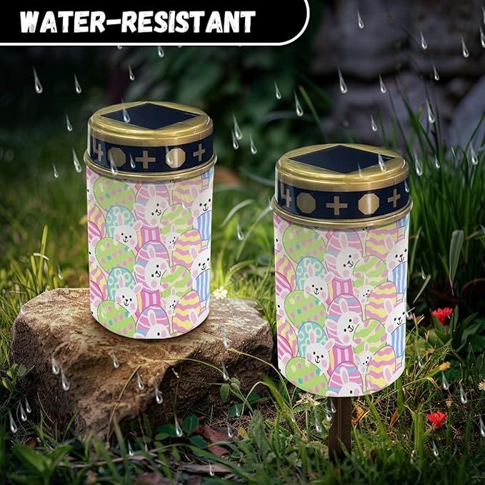 Rabbit Colorful Eggs Solar Garden Lights,Solar Decorative Lights,Waterproof Solar Outdoor Lights,Solar Stake Lights for Cemetery Grave Garden Patio Yard Lawn Decoration