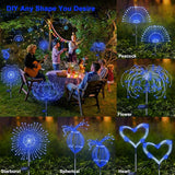 Solar Garden Lights Outdoor, 2 Pack 120 LED Twinkling Firework Lights Decorative with 2 Modes, Outdoor Waterproof | Lumora