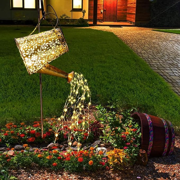 Solar Watering Can Garden Lights - Solar Lights Outdoor Garden Ornaments Waterproof Large Yard Statues Retro Copper | Lumora