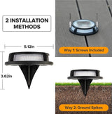 LUTEC 2 Pack Solar Deck Lights Driveway Dock 12 LEDs Light Solar Powered Outdoor Waterproof Road Markers for Step | Lumora