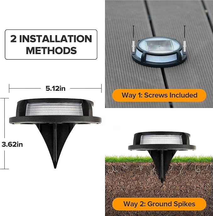 LUTEC 12 Pack Solar Driveway Lights, 12 LEDs IP67 Waterproof Outdoor Solar Dock Driveway Marker Lights for Step | Lumora