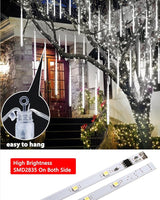Flacchi Solar Meteor Shower Icicle Lights - 20 Tubes 480 LED Cascading Raindrop Lights, Outdoor Waterproof | Lumora