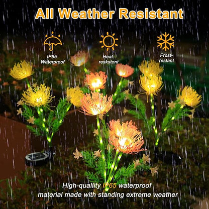 Solar Flowers Garden Lights, Outdoor Waterproof Lights Decorative for Garden, Yard, Backyard Decor 4-Pack Yellow & Pink Combo