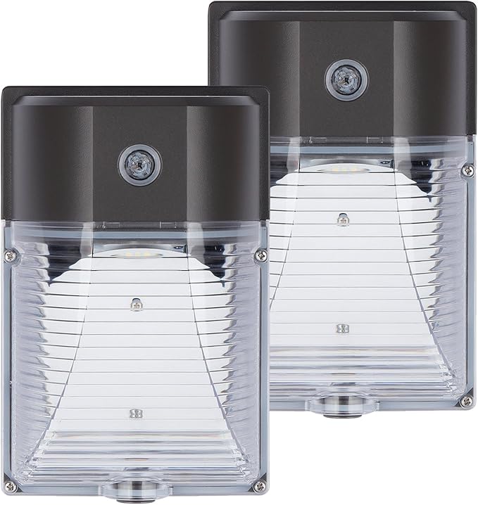 LED Wall Pack Light, 26W (150-250W Equivalent),with Photocell Dusk to Dawn,3000LM 5000k Daylight White,IP65 Outdoor Security Lights,ETL (2 Pack 26 Watt)
