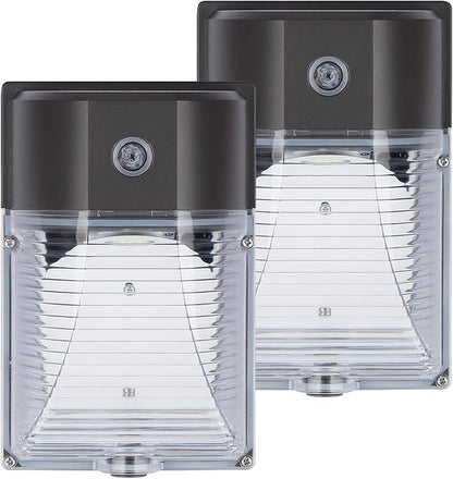 LED Wall Pack Light, 26W (150-250W Equivalent),with Photocell Dusk to Dawn,3000LM 5000k Daylight White,IP65 Outdoor Security Lights,ETL (2 Pack 26 Watt)