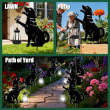Black Dog Christmas Decorations Outdoor - Solar Lights Outdoor Garden Decor Stake with Butterfly Decorative Metal | Lumora