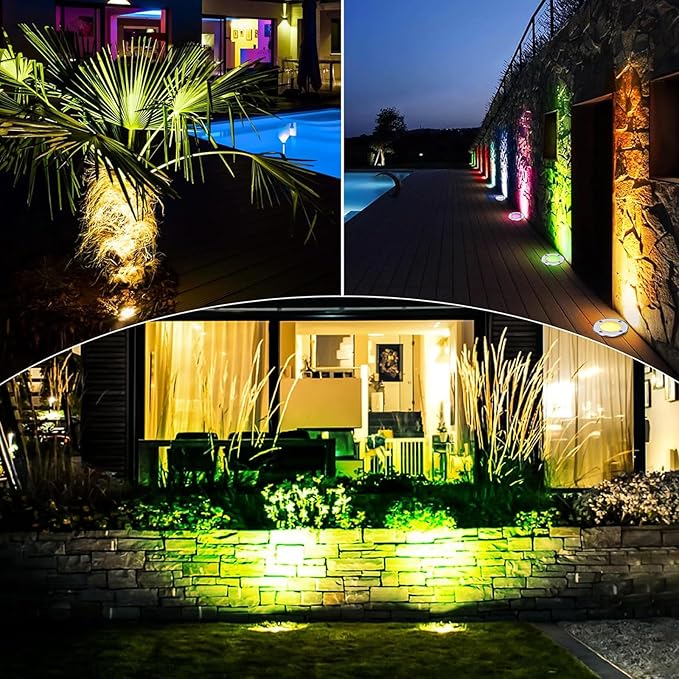RGBW Low Voltage Landscape Light In-ground Lights with Connectors LED Well Light Waterproof IP67 3W DC12V Color | Lumora