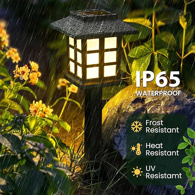 GIGALUMI Solar Outdoor Lights,12 Pack LED Solar Lights Outdoor Waterproof, Solar Walkway Lights Maintain 10 Hours | Lumora