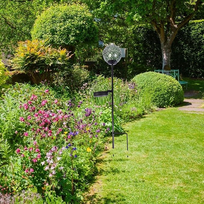 Solar Mosaic Ball-Shaped Outdoor Decorative Lamp Waterproof Solar Garden Light for Lawn Path Patio Landscape Lighting