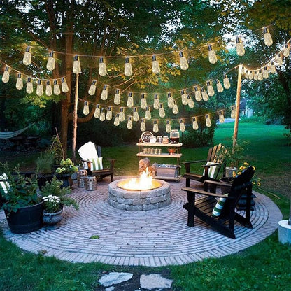 Battery Operated String Lights Outdoor, 22.85FT 20 Vintage Edison Hanging Bulb 100 LED String Lights Indoor Light String with Timer, Patio Outdoor Light for Camping Awning Porch Balcony Party Decor