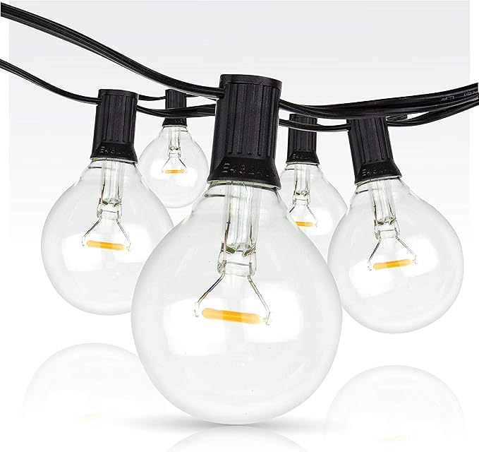 Newhouse Lighting 25-Foot, 25 Socket Indoor/Outdoor String Lights with 27 Very Big LED Globe G50 Bulbs (2 Free | Lumora