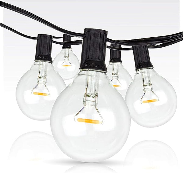 Newhouse Lighting 25-Foot, 25 Socket Indoor/Outdoor String Lights with 27 Very Big LED Globe G50 Bulbs (2 Free | Lumora