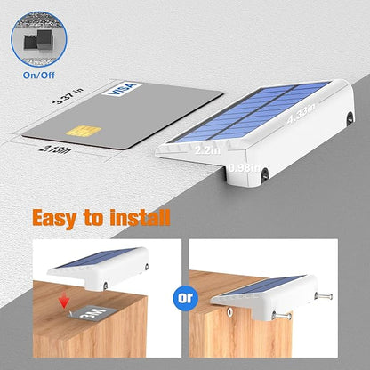 NIORSUN Solar Fence Lights Outdoor 20 Pack, IP65 Waterproof Large Size LED Solar Deck Lights with Lenses, Auto ON Off Warm White Step Lights for Outside, Patio, Fence, Yard and Railing Decor (White)