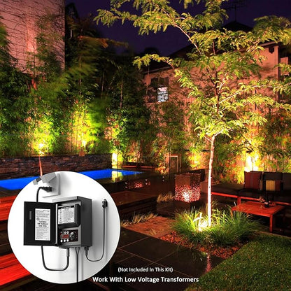 Malibu LED Low Voltage Landscape Spotlight 9W Cast Metal Oil Rubbed Bronze Finish Floodlight 300 Lumen 2700K Warm White with Connector and Spike Stake for Outdoor Use 8406-2620-01