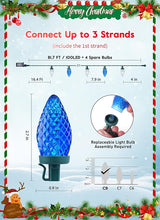 C9 LED Christmas Lights Outdoor, 81 Feet 100 LED String Lights with Timer & 8 Light Mode, Waterproof Connectable | Lumora