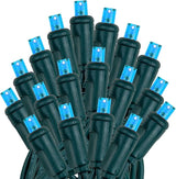 Novelty Lights 25ft 50 LED Teal Christmas Lights Outdoor/Indoor, 6" Spacing, Green Wire String Lights for Festive | Lumora