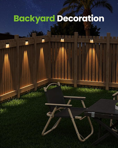 Bridika 8 Pack Solar Deck Lights, Lens Led Solar Lights Outdoor Waterproof, Fence Light Solar Powered for Deck, Step, Stair, Railing, Patio and Backyard (Warm White)