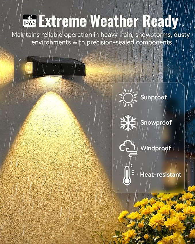 Solar Fence Lights Outdoor, 8 Pack 12 Mode RGB Color Changing & Warm/Cool White, Waterproof IP65 3-LED Dusk to Dawn | Lumora