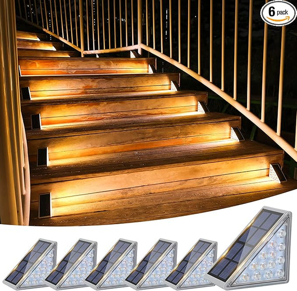 VOLISUN Solar Stair Lights 6 Pack, Solar Step Lights Outdoor Waterproof IP67, LED Outdoor Step Light,Outdoor Light | Lumora