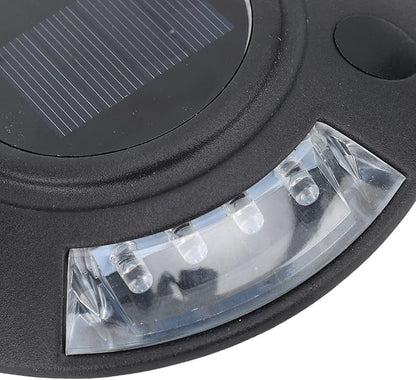 Fafeicy Solar Driveway Marker Light Aluminium Alloy Solar Powered Outdooor IP68 LED Road Studs Lamp for Sidewalk Pathway (White Light)