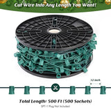 Brightever Commercial 500 FT C9 Christmas LED Lights String Outdoor, E17 Christmas Light Sockets Set Spool, C9 | Lumora