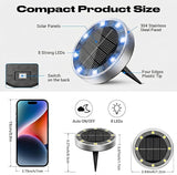 Peasur Solar Ground Lights Outdoor, 12 Pack Flat Solar Powered Disc Lights, IP68 Waterproof, Anti-Rust, Landscape | Lumora