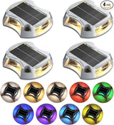 Solar Driveway Lights Solar Dock Lights 9 Colors in 4 Pack, Waterproof IP68, Outdoor, for Driveway Markers | Lumora