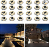Solar Driveway Lights Dock Lights Waterproof 24 Pack, 2 Colors in 1 Outdoor LED Solar Deck Light, Solar Powered | Lumora
