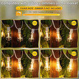 200FT(2x100FT) Outdoor String Lights, LED Patio Lights with 63 Waterproof Shatterproof A39 Dimmable Bulbs(3 Spare) | Lumora