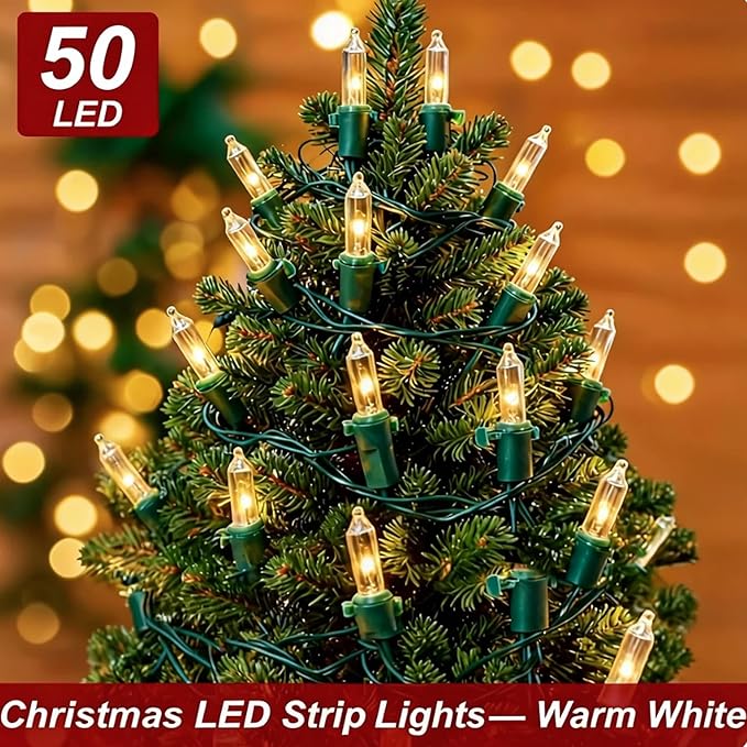 12.5ft Clear Mini Classic Christmas String Lights Indoor Outdoor, IP68 Waterproof Indoor/Outdoor, Commercial Grade | Lumora