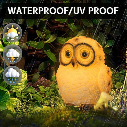 Solar Owl Statue Light - Handcrafted Resin Outdoor Decoration with Warm LED Glow, Weatherproof and Eco-Friendly Solar-Powered Garden Ornament for Lawn, Patio, Yard, for Owl Lovers