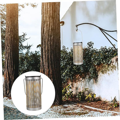TOYANDONA Solar Lantern Outdoor Decorative Light for Garden LED Solar-Powered Hanging Landscape Projection Lamp Hollow Design for Patio and Yard