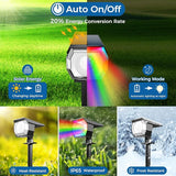 Peasur 2 Pack Solar Spot Lights Outdoor Color Changing, 7 Modes Halloween RGB Solar Powered Waterproof Spotlight | Lumora