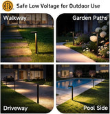 Gardenreet Outdoor Brass Pathway Lights, Low Voltage Landscape Path Lighting Wired, 12v Walkway Light LED | Lumora