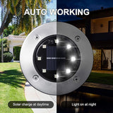 LYHOPE Solar Ground Lights Outdoor, 8 Pack 8 LED Solar Disk Lights Waterproof Garden In-ground Pathway Light | Lumora