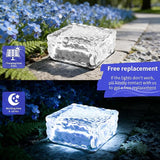 Solar Powered LED Glass Brick Lights, Multicolor Water Ripple Design, Waterproof In-Ground Landscape Path Lights | Lumora