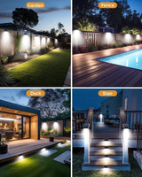 4 Pack Solar Motion Lights Outdoor, Waterproof Fence Lights Solar Powered with 3 Lighting Mode, Cold White LED Step | Lumora