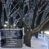 164Ft 500 LED White Christmas Lights, Waterproof 8 Twinkle with Memory Functions Christmas Tree Lights for Indoor | Lumora